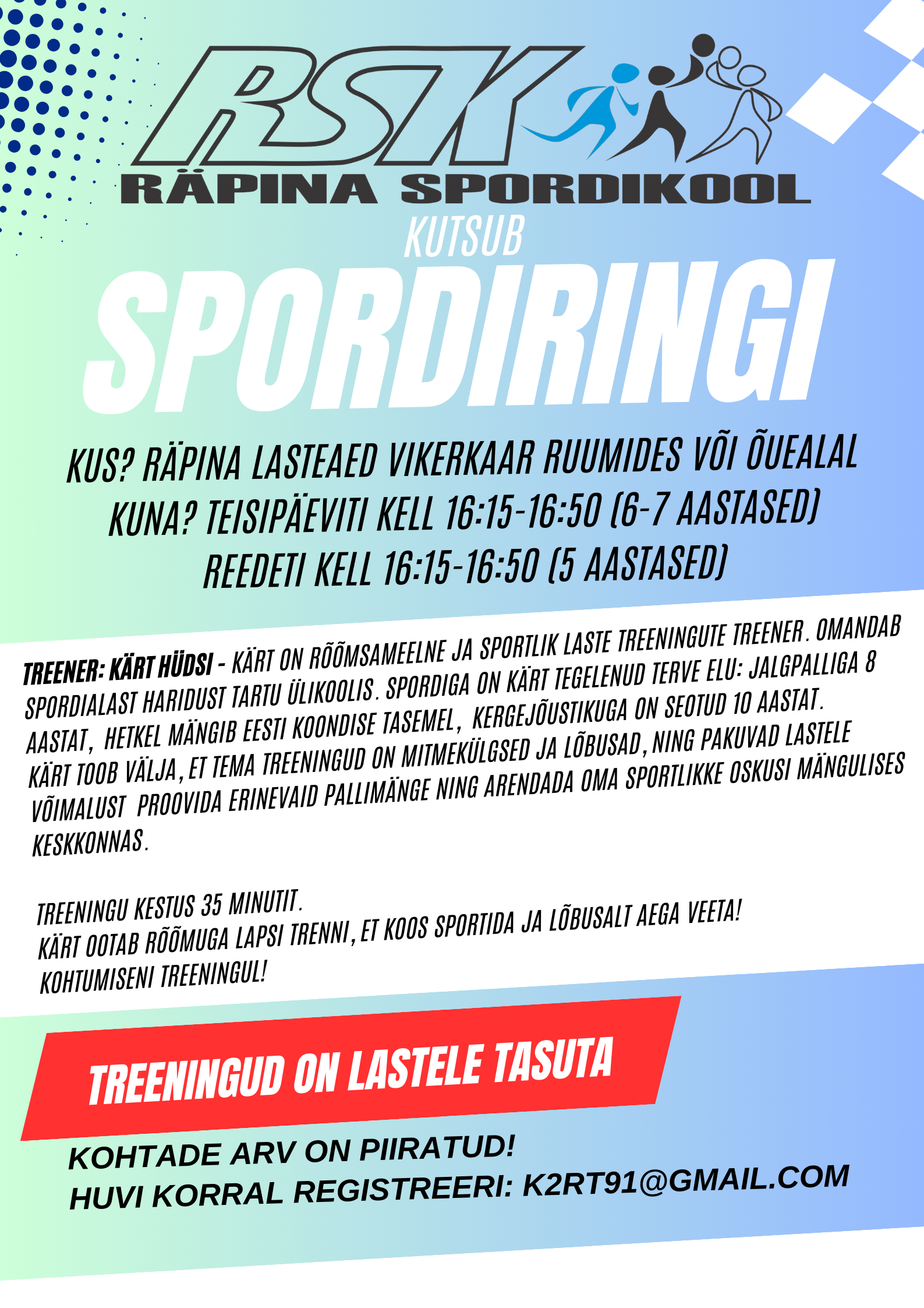 Räpina Spordikool kutsub spordiringi